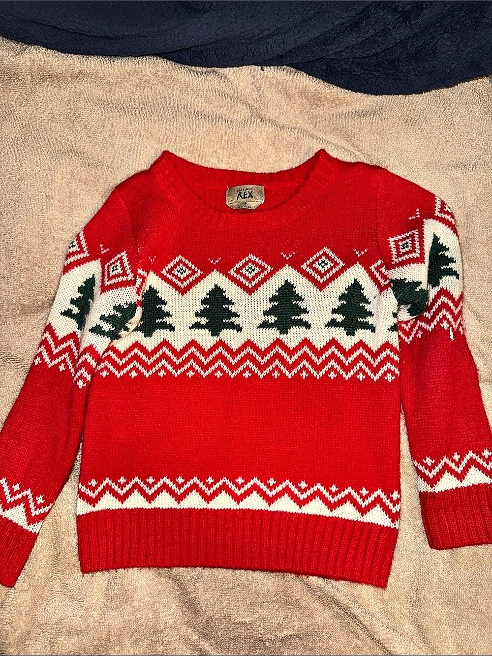 KEX Kids Red Fair Isle Sweater Like New